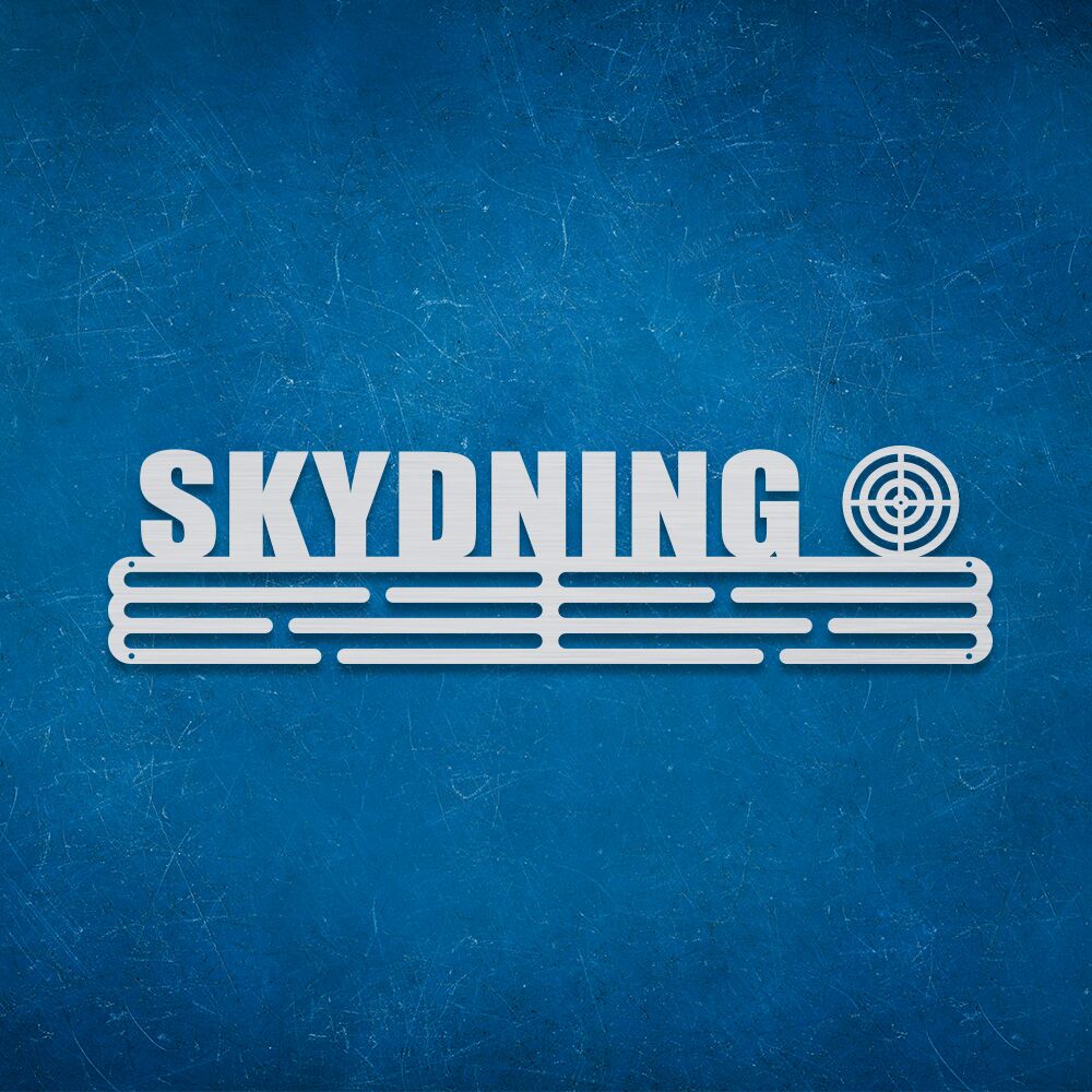 Medalje ophæng - Skydning 1 Flot medalje ophæng med teksten "Skydning" samt en skydeskive