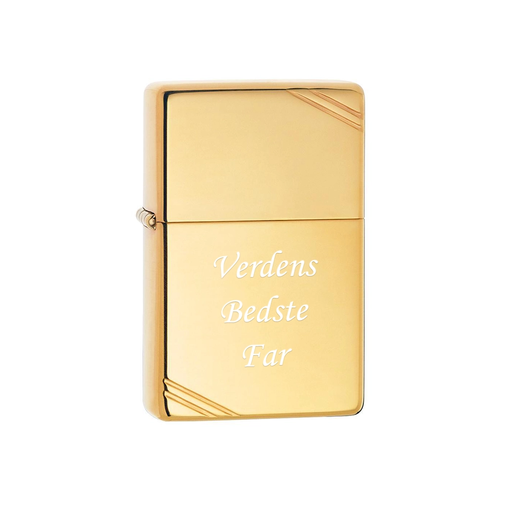 Vintage High Polished Zippo Lighter med gravering fra C.Centrum